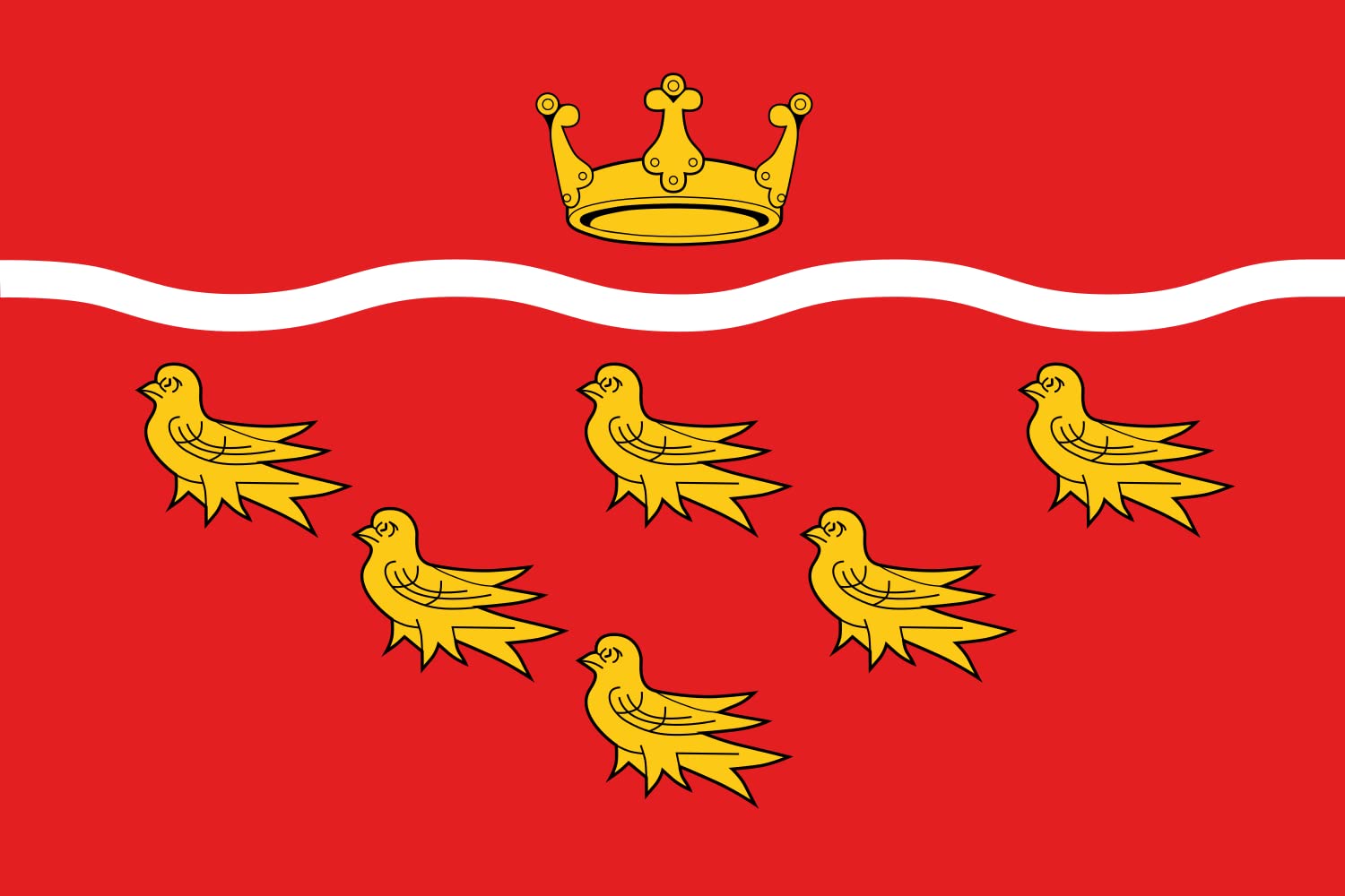 Drapeau Sussex de l Est horizontal 0.96m² pour pavoisement