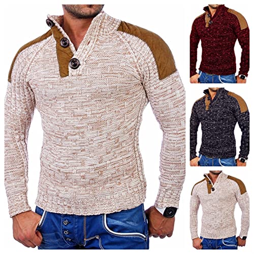 camisolas de pulôver masculinas Botão de colarinho de moda masculino para baixo pulôver casual manga