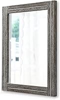 Vista 9 de AAZZKANG Espejo de pared rústico con marco de madera rectangular para colgar en casa de campo o baño, sala de estar o dormitorio decoración