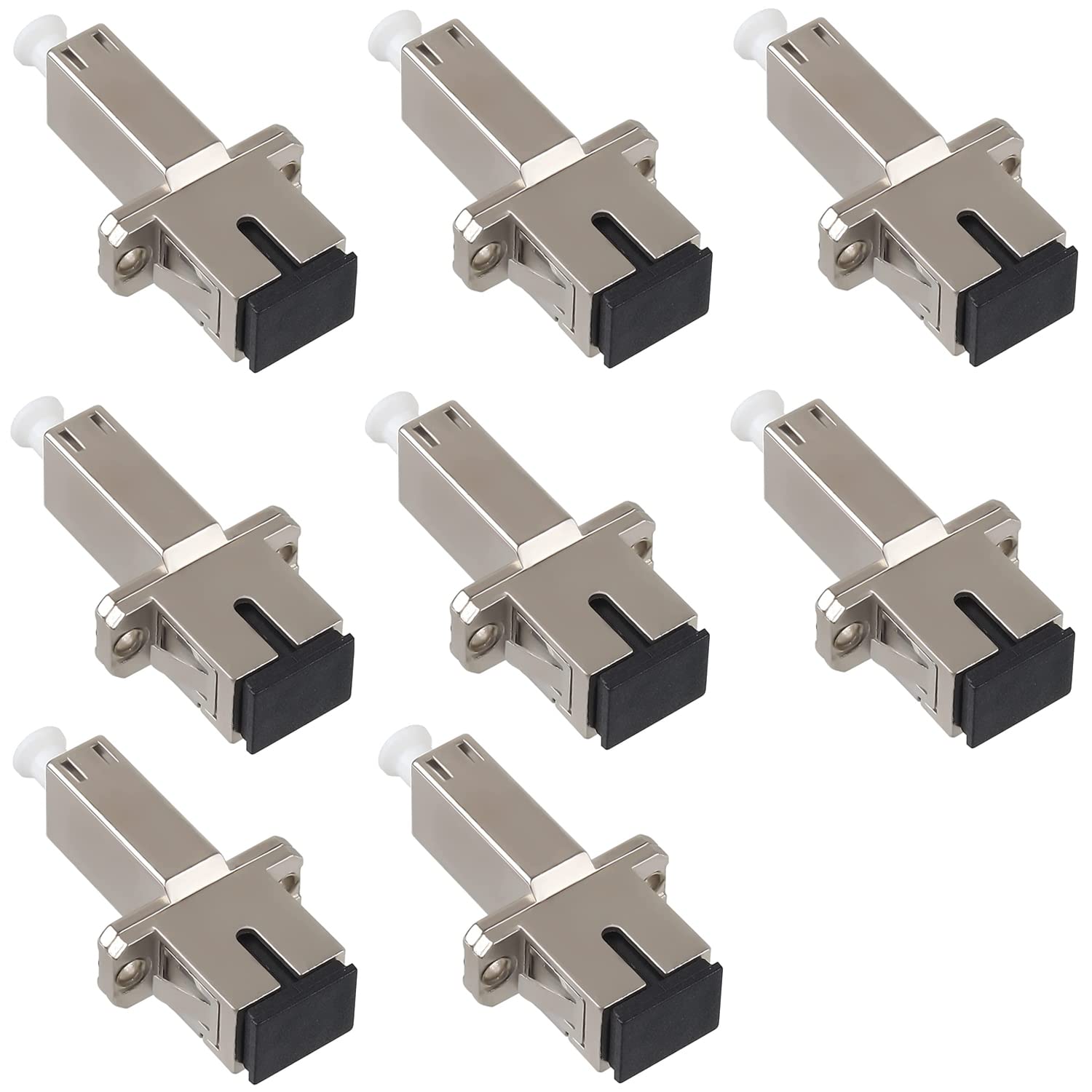 Lot de 8 adaptateurs à fibre optique – LC femelle vers SC femelle Simplex multimode/monomode hybride, coupleur/bride
