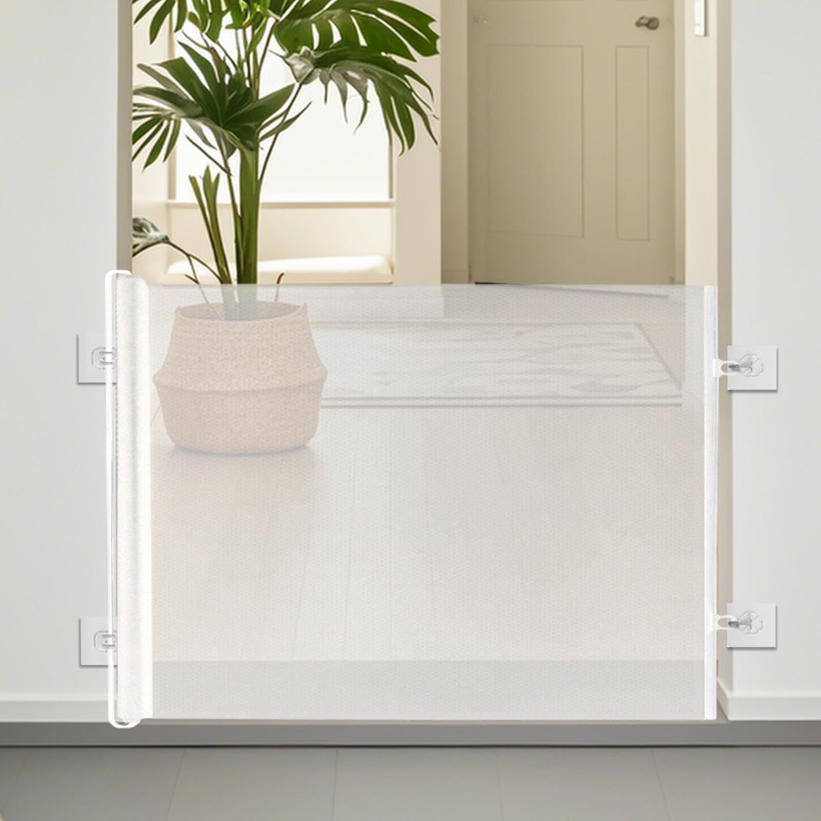 Barreras retráctiles para perros Puerta Barrera Pantalla Extensible | Barrera de seguridad gato para exterior jardín balcón terraza garaje pasillo