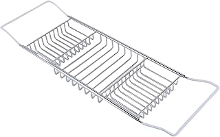 12 Silver Bathroom Decor Ideas with Elegant Modern Touch 31 Bathtub Caddy Tray, Stainless Steel Bathtub Tray Caddy, Expandable Showe...