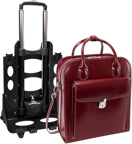 Miniatura 3 de McKleinUSA W Series, LA Grange, cuero de vaca de grano superior, 15 pulgadas, vertical, patentado, desmontable, con ruedas, maletín para laptop para