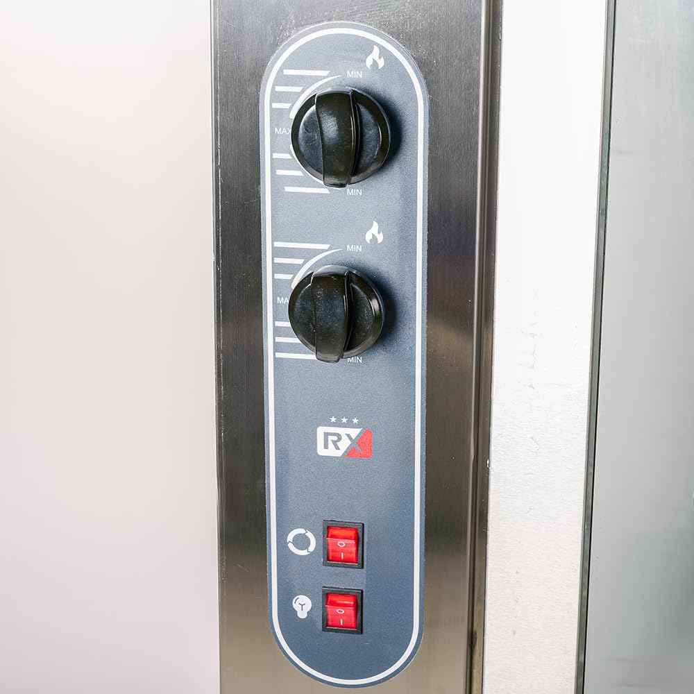 Cleiton Asador de Pollos a Gas Butano Vertical 12 Pollos 55x67 cm Acero Inoxidable 7500W 300°C Profesional