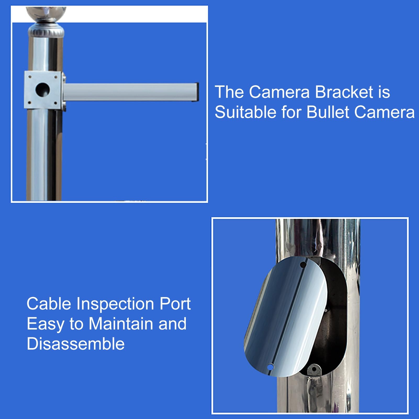 Kamera Halterung, Halterung für Kamera Überwachung, Überwachungskamera Aussen Mast, Universal Security Camera Halter(600cm/236in)