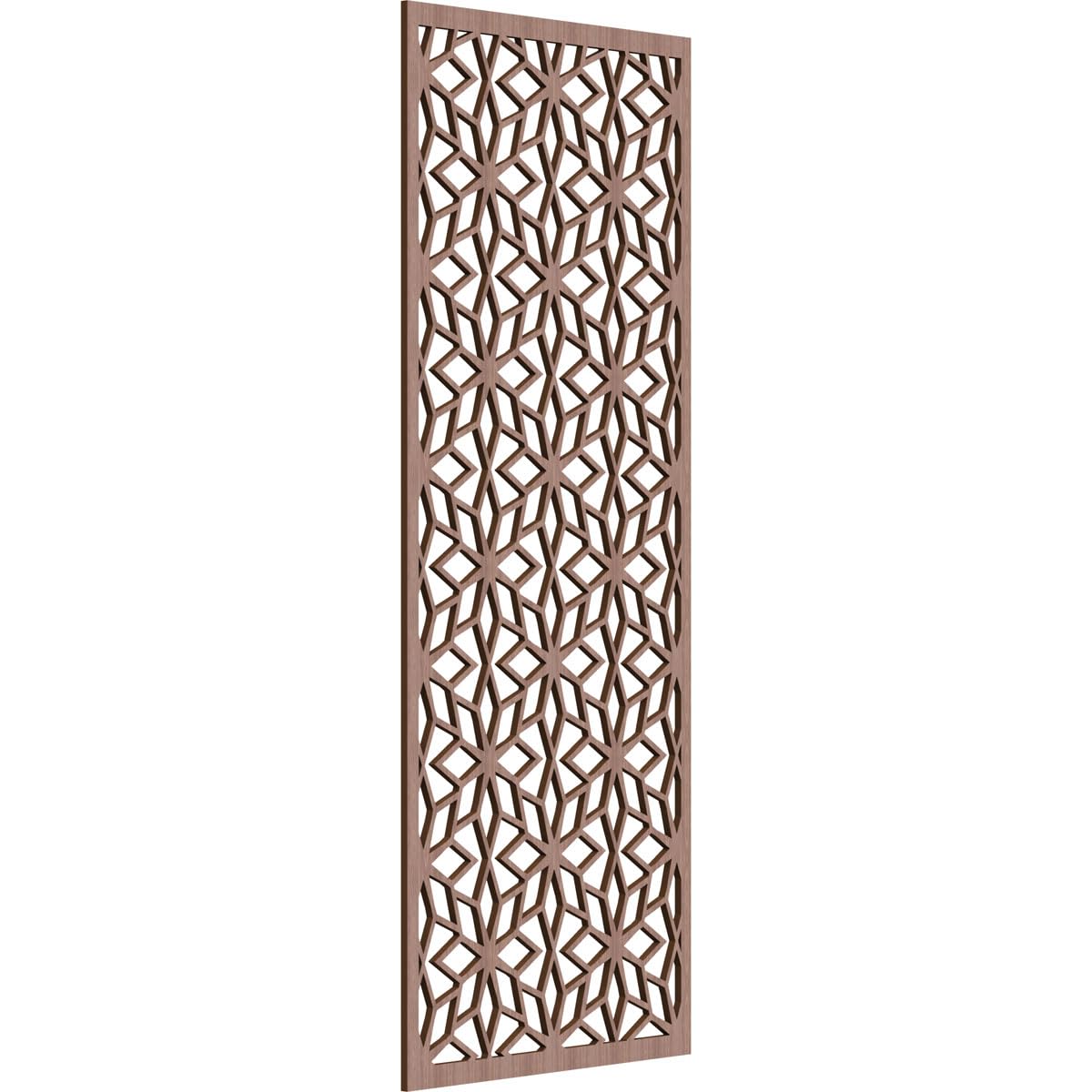 23 3/8"W x 59 3/8"H x 3/8"T Lake Decorative Fretwork Wood Wall Panels, Walnut