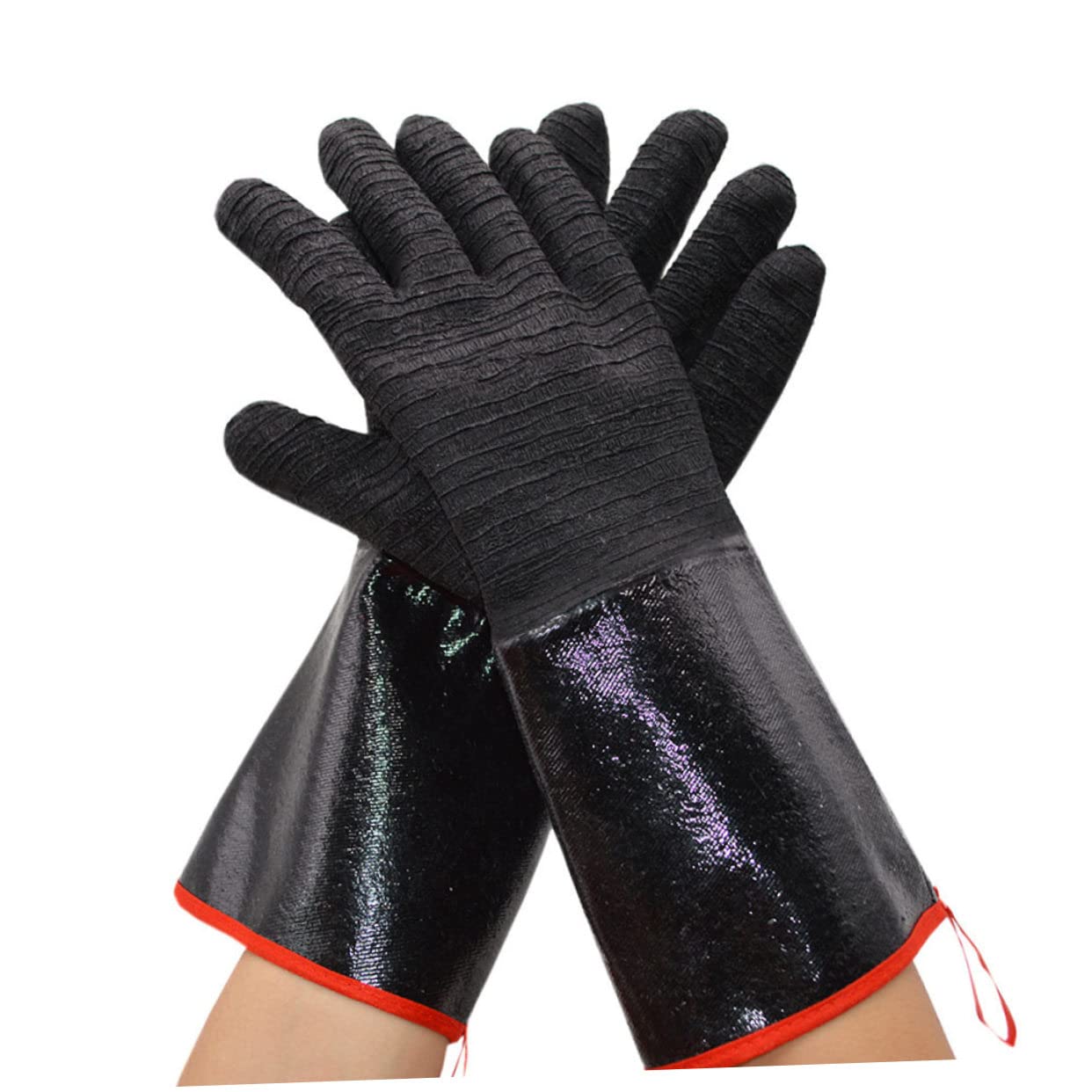 Guanti da Forno in Neoprene Neri 1 Paio Resistenti al Calore