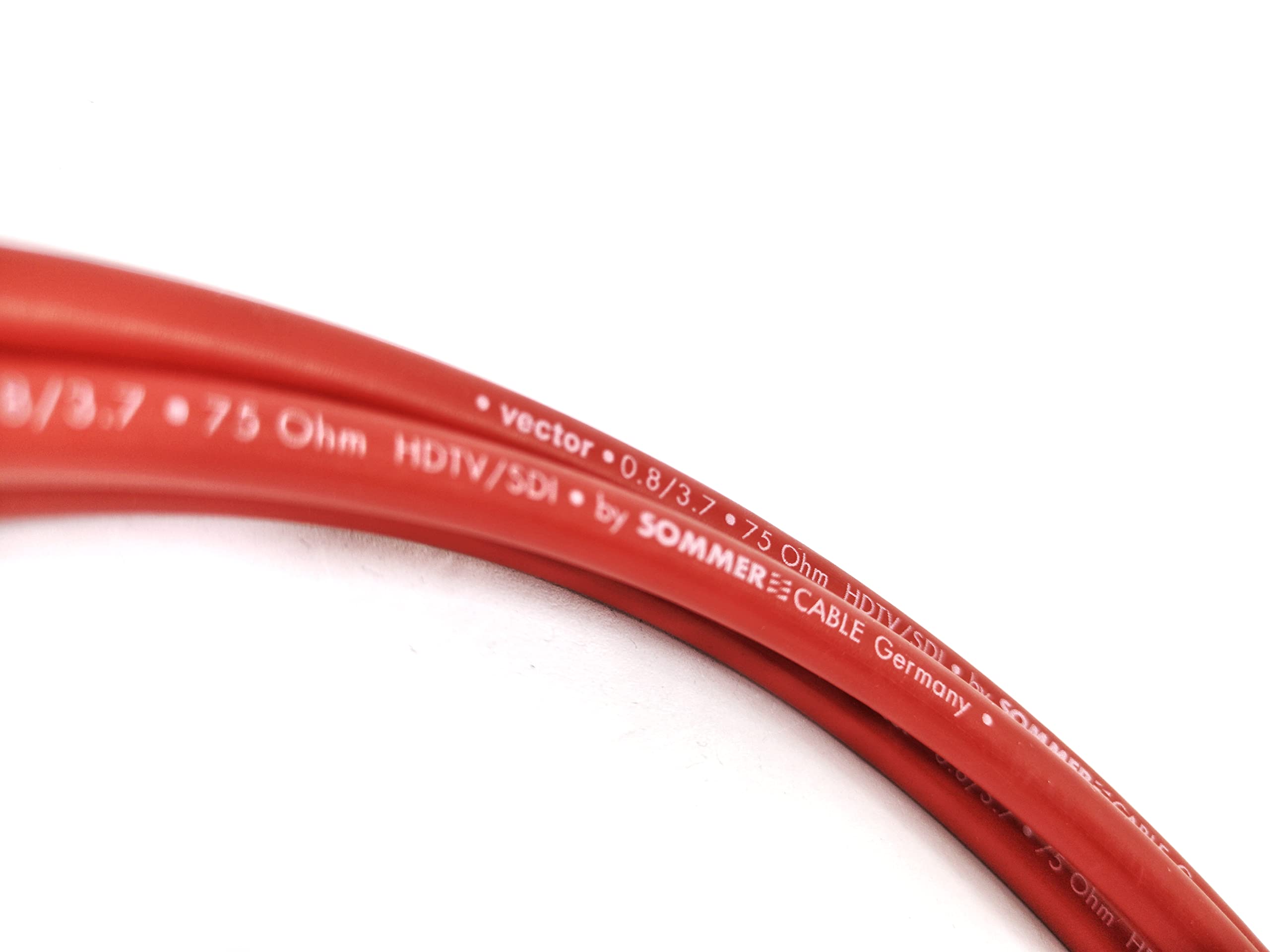 SommerCable VTGX-2000-RT-RT - Cable de conexión de vídeo (20 m, 6G, 3G, SDI, 4K, UHD, HD-SDI (HDTV) SC-Vector 0.8/3.7, 1 x 0,80 mm², conector BNC rojo