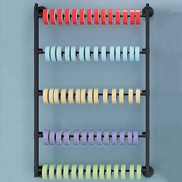 Wall Mounted Metal Scarf Holder Organizer, Flower Wrapping Paper Holder Ribbon Display Stand, Retail Garment Rack Pants Hanger Pipe Shelf, Space-Saving Towel Storage Station