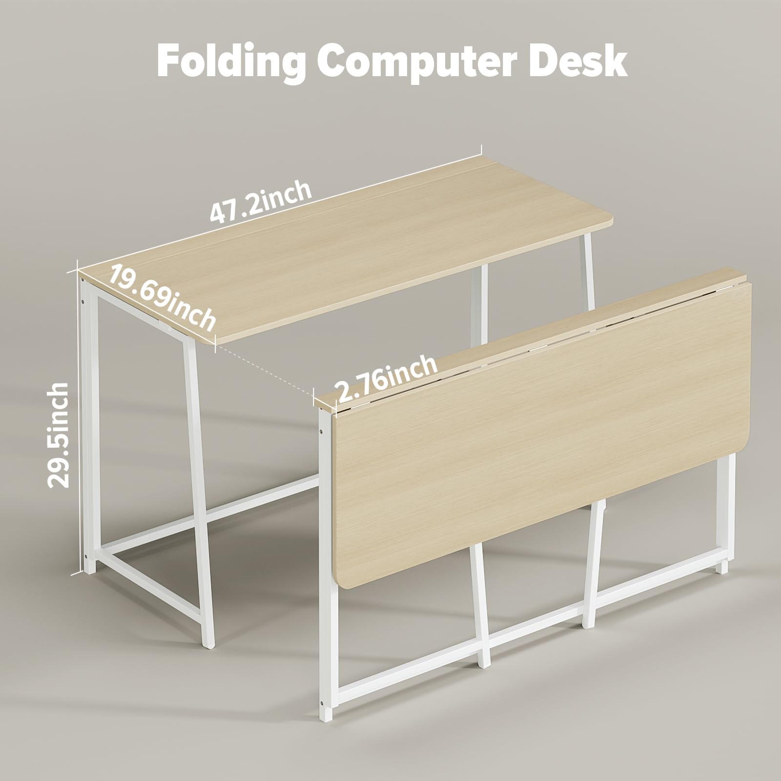 Amazon.com: WOHOMO Folding Desk, Small Foldable Desk 47.2