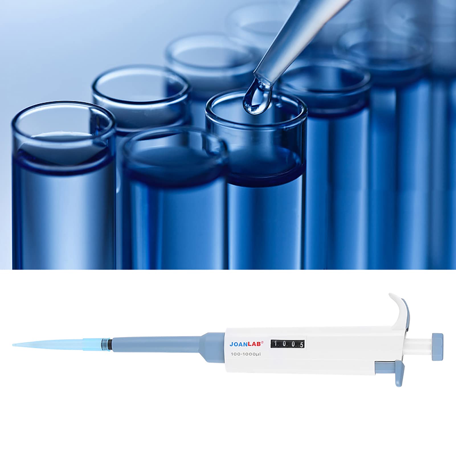 Micropipeta de Laboratorio, Micropipeta de Volumen Ajustable de un Solo Canal Micropipeta de Alta Precisión Pipeta de Volumen Variable 20~200ul para Laboratorio de Ciencias
