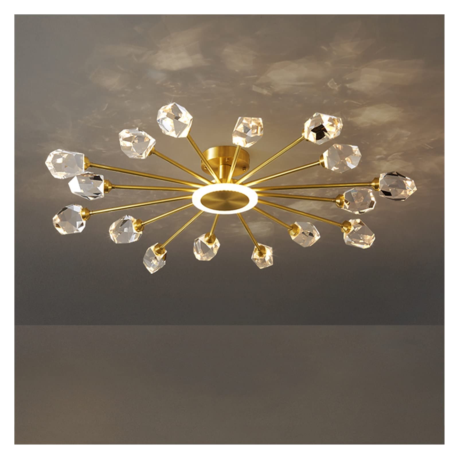 Brass Ceiling Lamps Dining Room Kitchen Fixture Led Ceiling Lights Bedroom Lighting Crystal Lampshade Ceiling Light Living Room