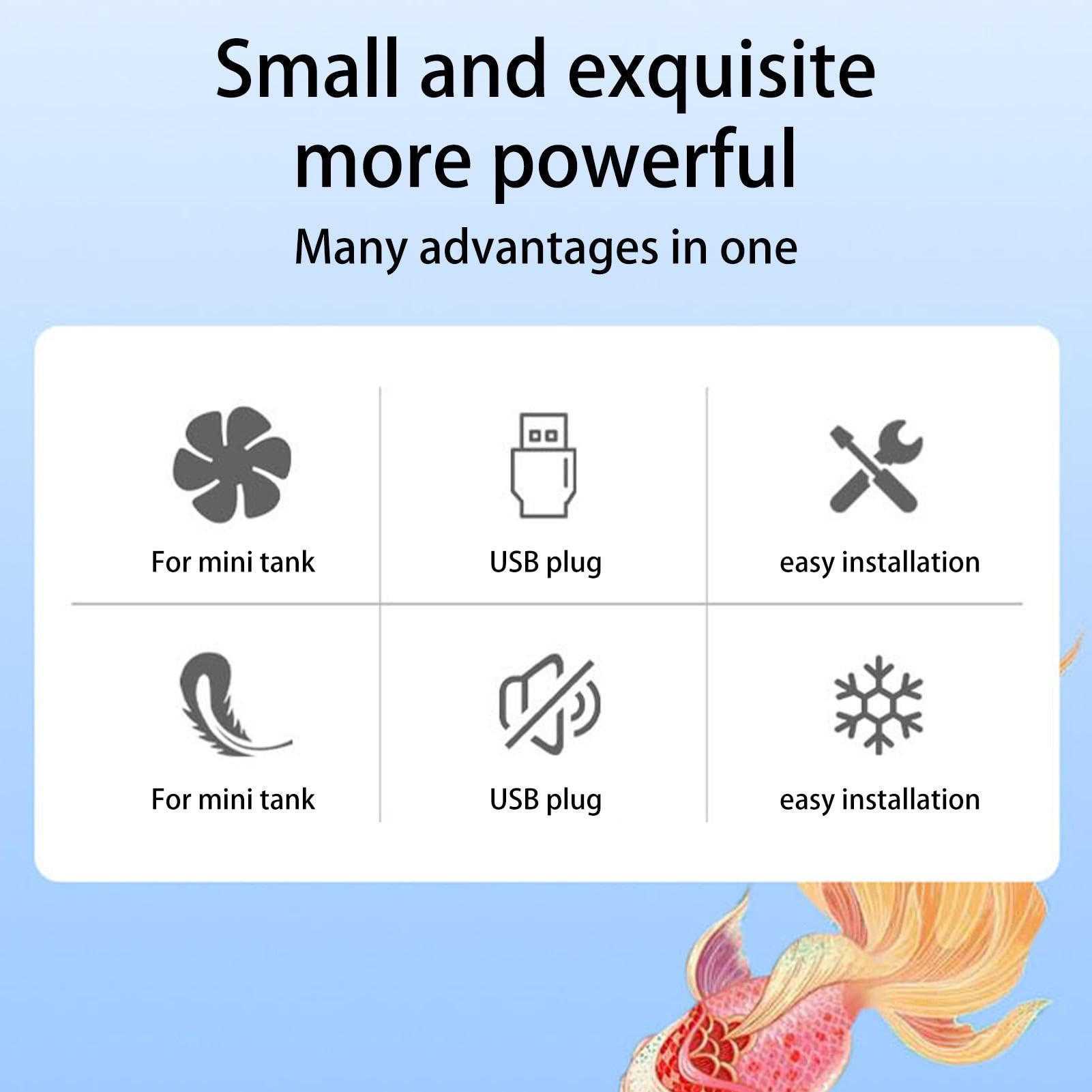 Ventilador de refrigeración para acuario con alimentación USB, ventilador ajustable para peceras, sistema de refrigeración de agua de doble velocidad para acuarios pequeños