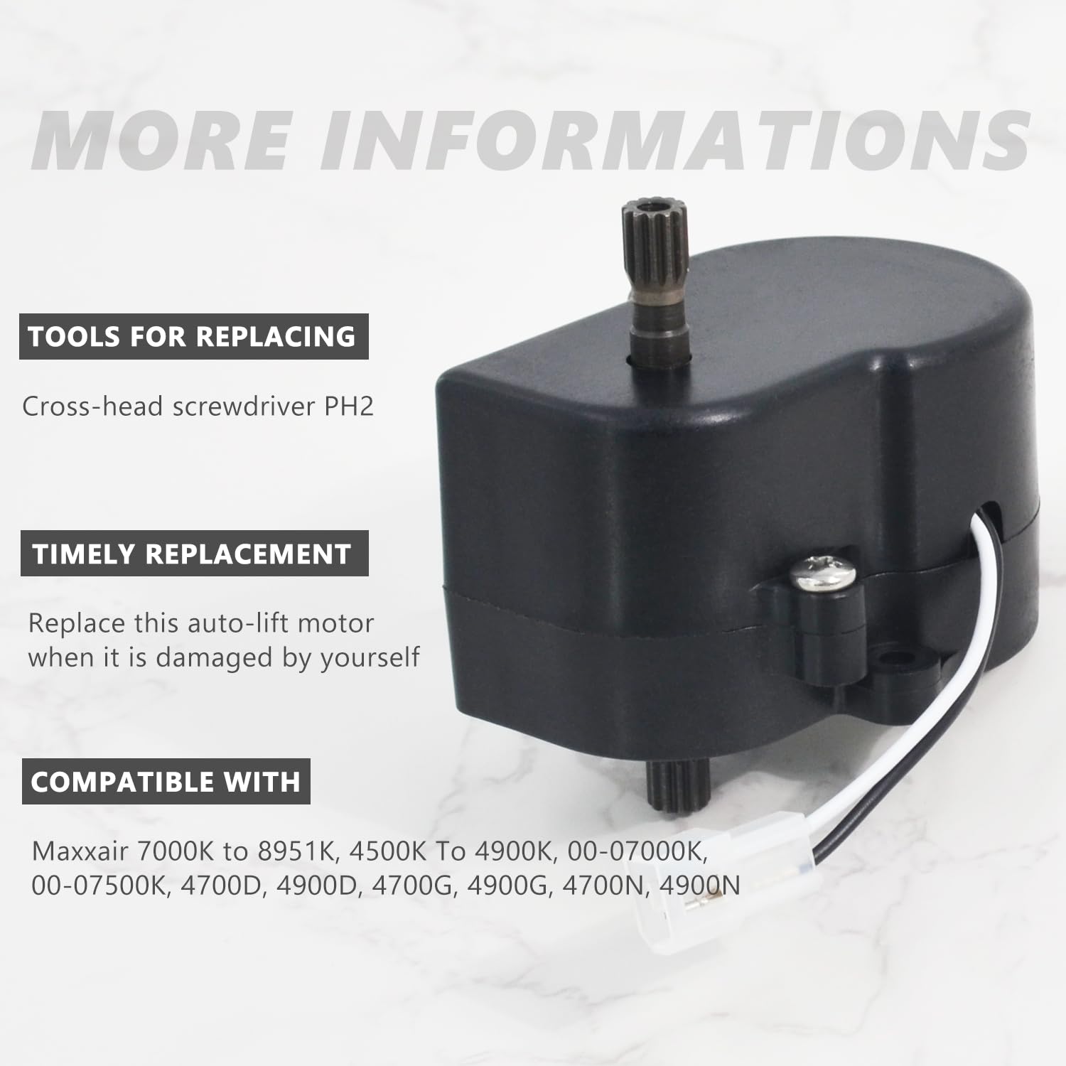 10-20270 Deluxe - Motor de elevación de ventilación de techo de 12 V, color negro | Compatible con Maxx Air para MaxxFan 4500K-8951K
