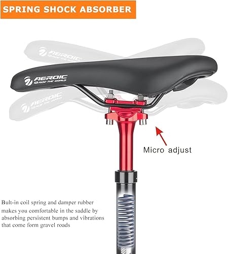 Miniatura 2 de Tija de sillín de suspensión para bicicletas - 27.230.931.6 X 15.748 in Tijas de sillín de bicicleta con absorción de impactos - Tija de sillín