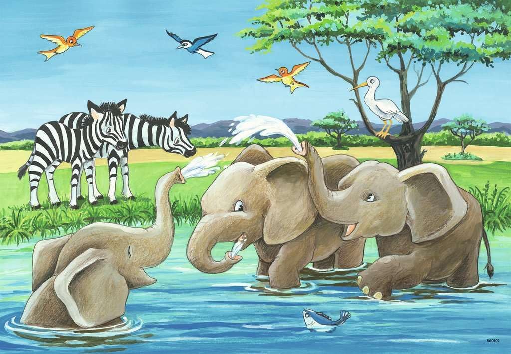 Ravensburger Puzzle 2 x 12 pcs Animals of The World 05095 2 Different Puzzle for Kids