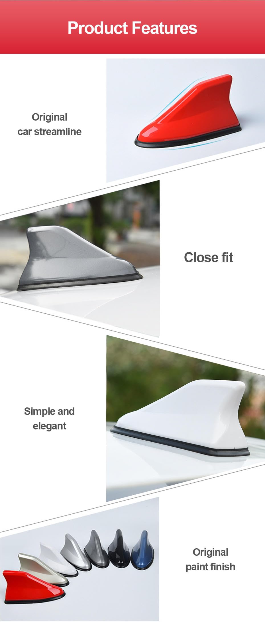AntennaMastsRus - Functional Silver Shark Fin Antenna is Compatible with Chevrolet Cruze (2011-2014