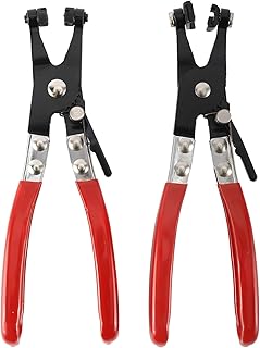 BTSHUB 2PCS Hose Clamp Pliers Set, Flat Band Hose Clamp Pliers and Cross Slotted Jaw Pliers