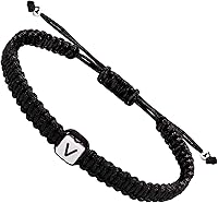 Vista 109 de Initial Bracelets for Couples Women Men Initial Charm Handmade Rope Braided Letter Bracelet for Teens Adjustable Jewelry Father's Day Gifts for Him