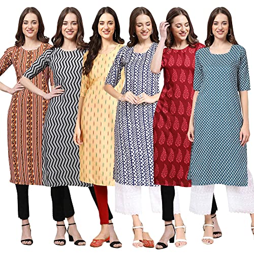 Image of Pinkmint Women's Crepe Floral Regular Kurta