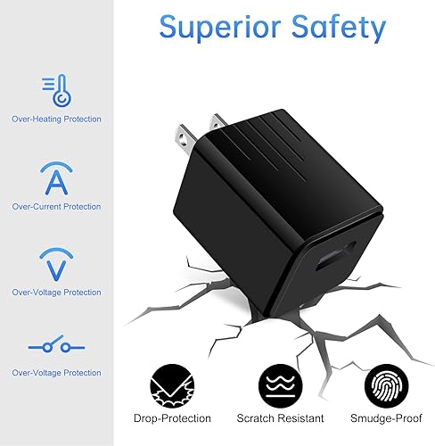 Miniatura 5 de Cargador rápido USB tipo C Android para Motorola Moto G FastG PowerG StylusG ProG Play, Edge 5G UWOne 5G UW Ace, G9 G8 G7 Power Plus Play, G6 Plus