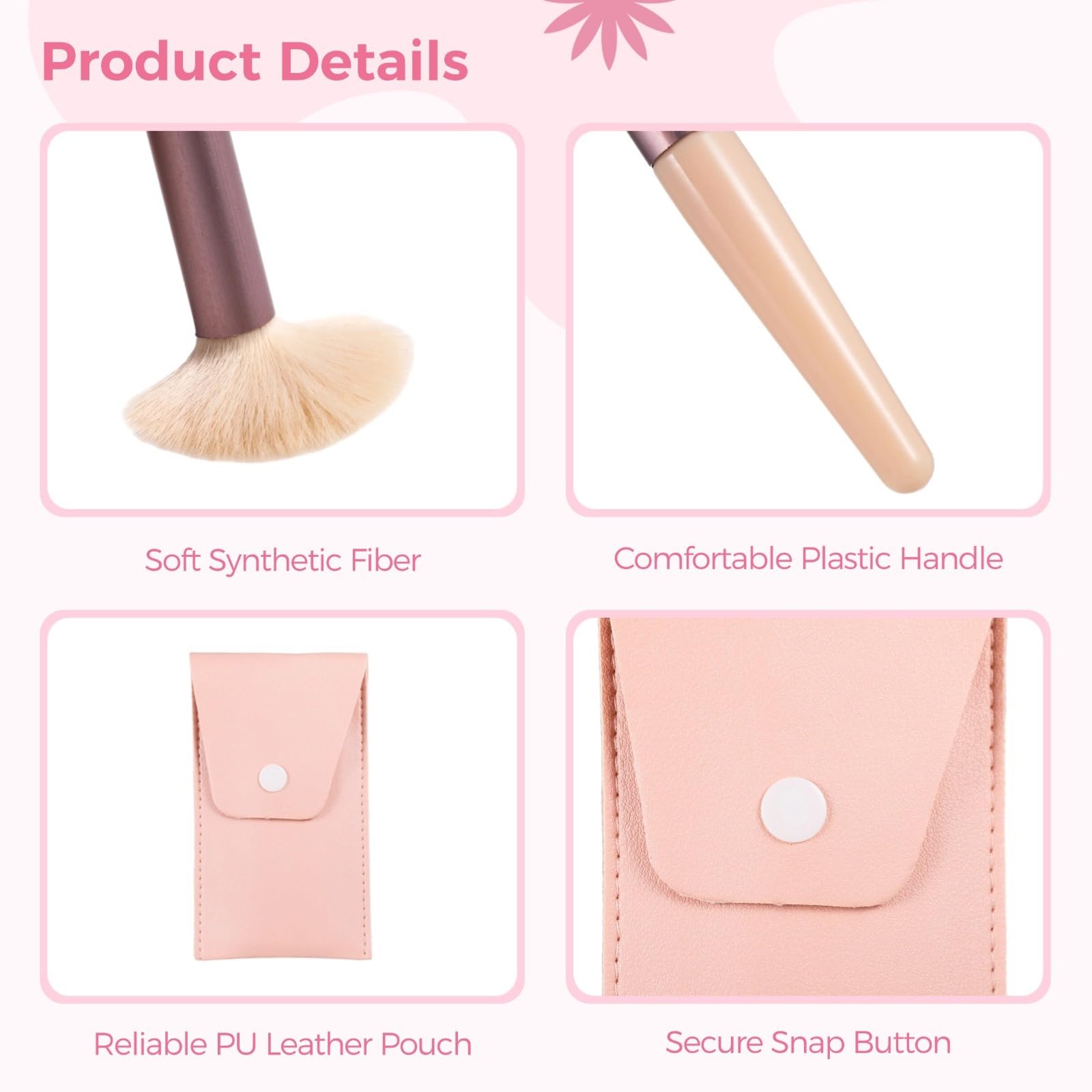 12er-Set Reise-Make-up-Pinsel, Pinsel-Aufbewahrungstasche mit 8 Pinseln, Geschenk für Brautjungfer, Kunstfaser-Pinselset für Gesicht, Rouge und Lidschatten, tragbar für Hochzeiten und Partys