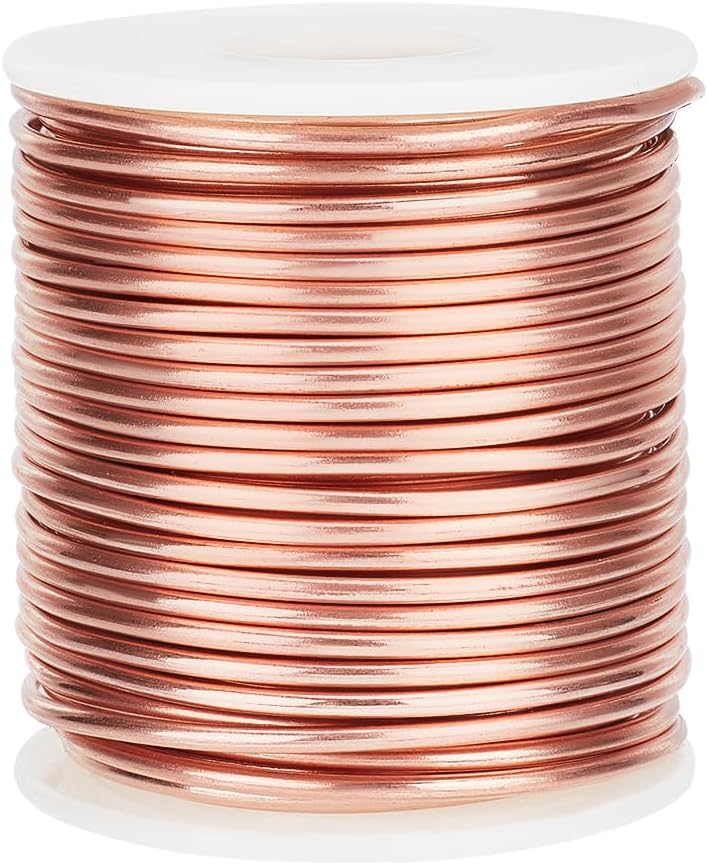 BENECREAT 12 Gauge Soft Copper Wire, 20m/65 Feets Round Bare Copper Spool Solid Pure Copper Wire Craft Bead Wire for Jewelry Making, Gem Metal Wrap, Electroculture Gardening