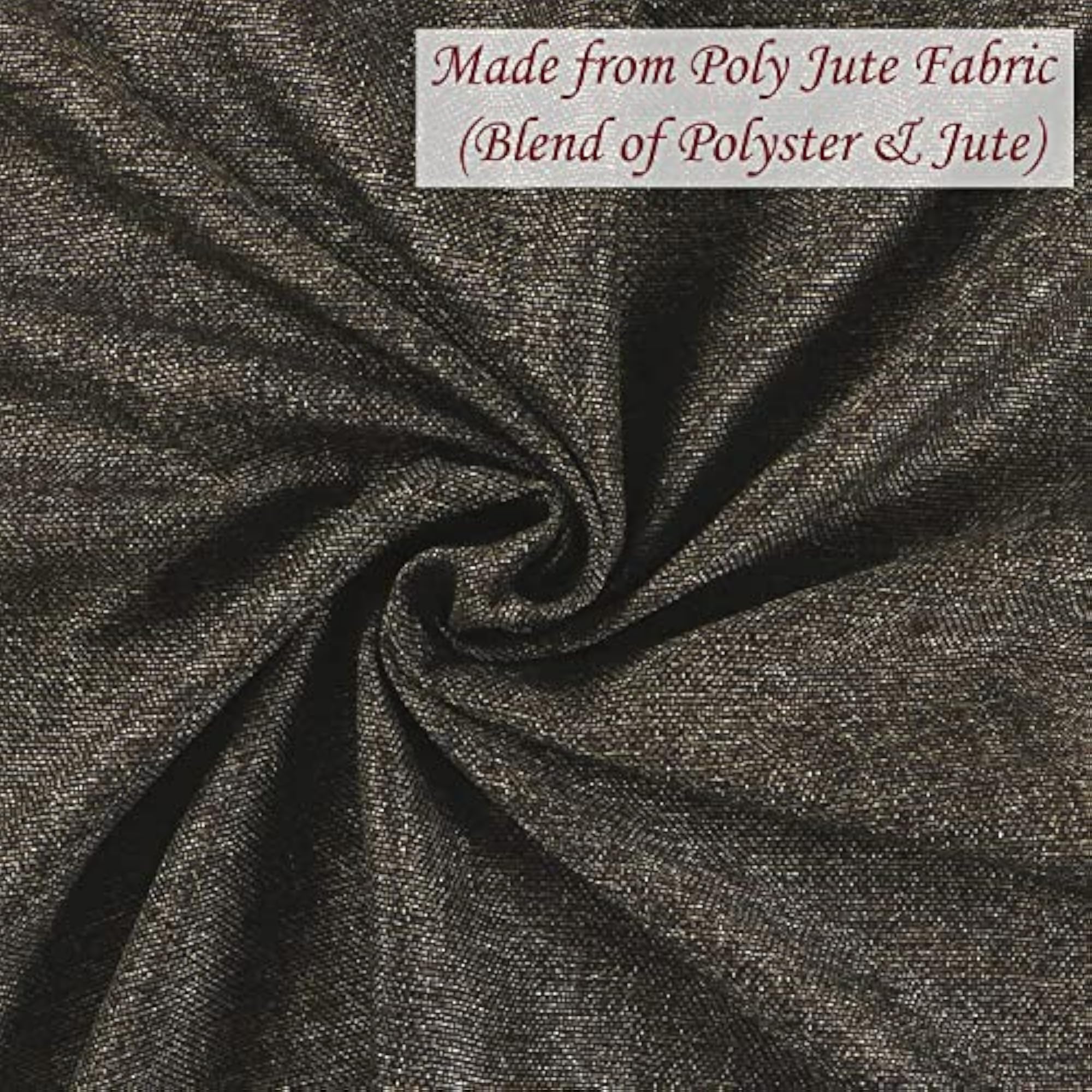 Poly Jute 2 Seater Dining Table Cover Cloth, Dark Grey