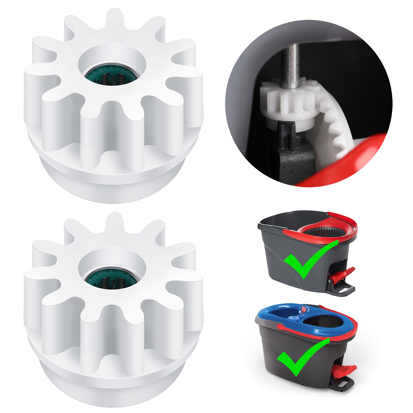 Pedal Bearing Replacement for OCedar Mop Bucket - Easy Fix for O-Cedar Easywring Bucket System. 2 Pack One Way Clutch Gear Sprockets Repair Compatible with 90% Rotation Mop Bucket on The Market.