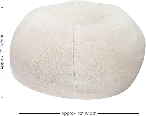 Miniatura 3 de Flash Furniture Puf de gran tamaño para niños y adultos, juego de 1, sherpa natural