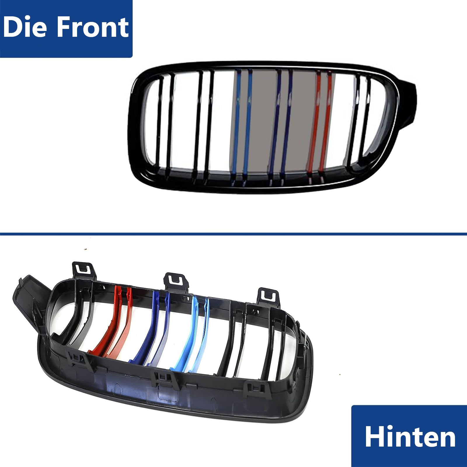F30 Kühlergrill für BMW 3er f30 Nieren Schwarz f30 f31Grill Glanz Schwarz Doppelsteg Sport Kühlergrill m Farbe 2012-2018