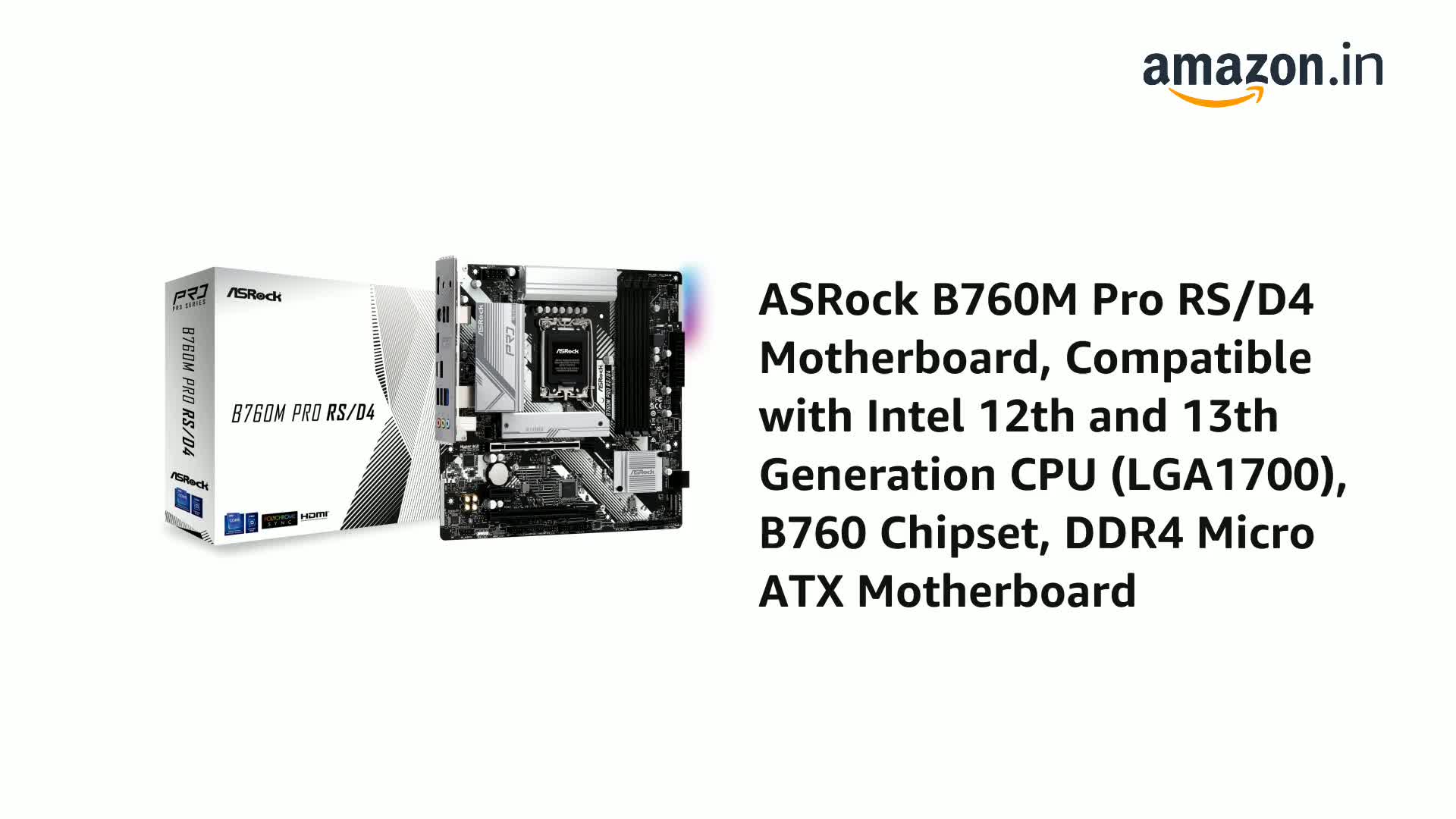 Amazon.in: Buy ASRock Motherboard, B760M Pro RS/D4, Intel 12th and