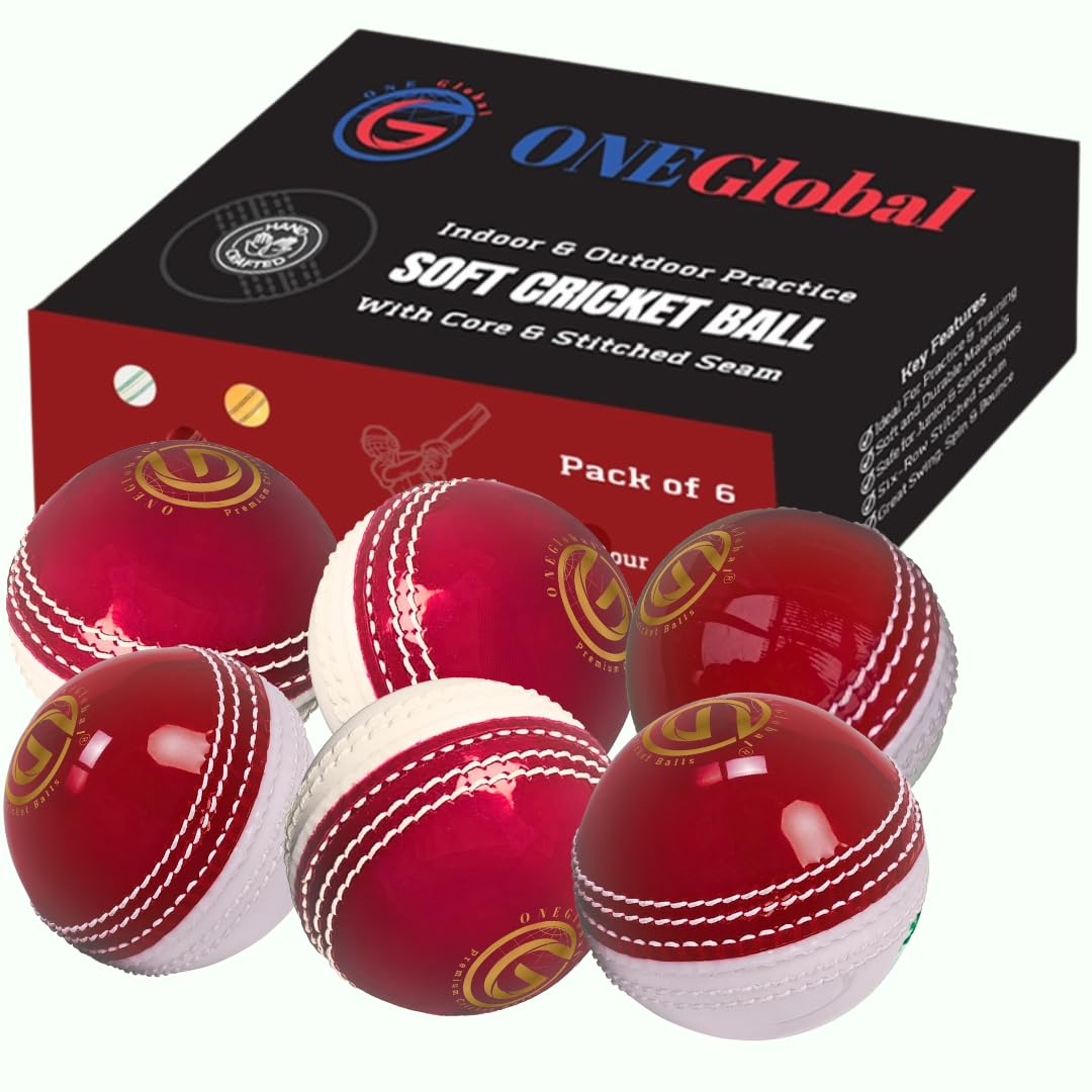 Incrediball Soft Practice Cricket Ball | Outdoor & Indoor Soft Rubber Cricket Ball With Core & Stitched Seam | For Honing Skills & Family Fun
