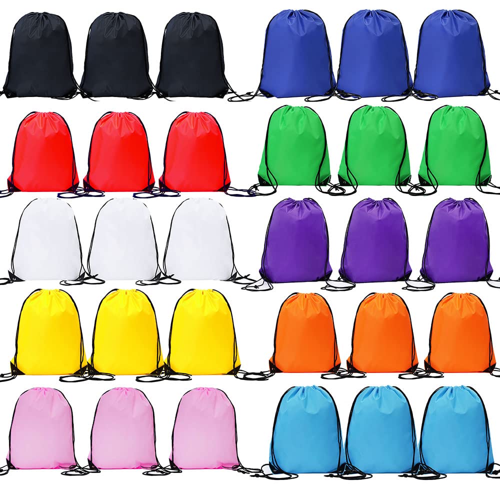 Bulk Drawstring Bags, Polyester Draw String Bags, Gym Sports Cinch Bag Drawstring Backpack for Women Men