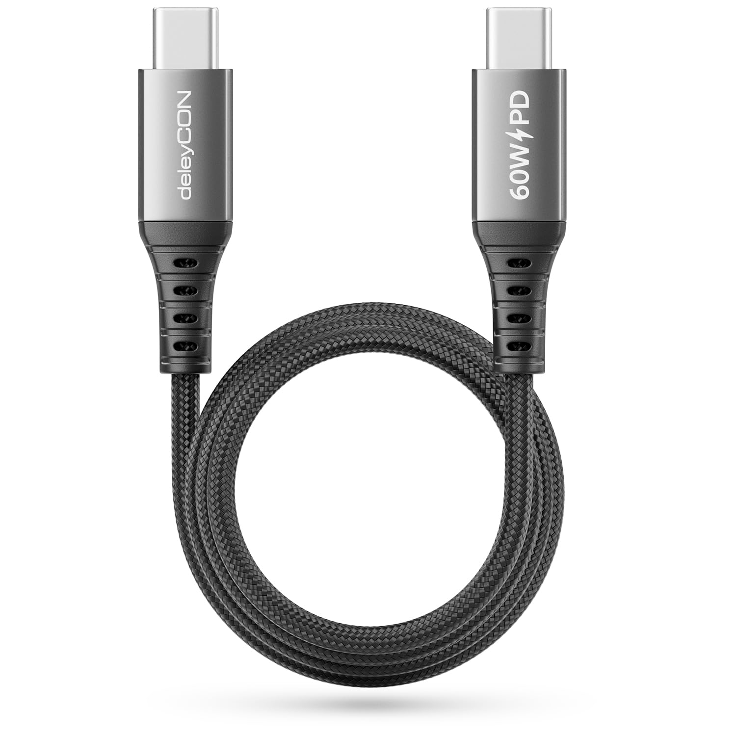 deleyCON 1m Cavo USB C PD 3.0 PPS (Cavo di Ricarica Rapida 60W) Cavo USB-C a USB-C per iPhone 17 16 15 Pro Max Air Galaxy S25 S24 S23 Pixel iPad Pro MacBook Air Pods Tablet Switch PS5