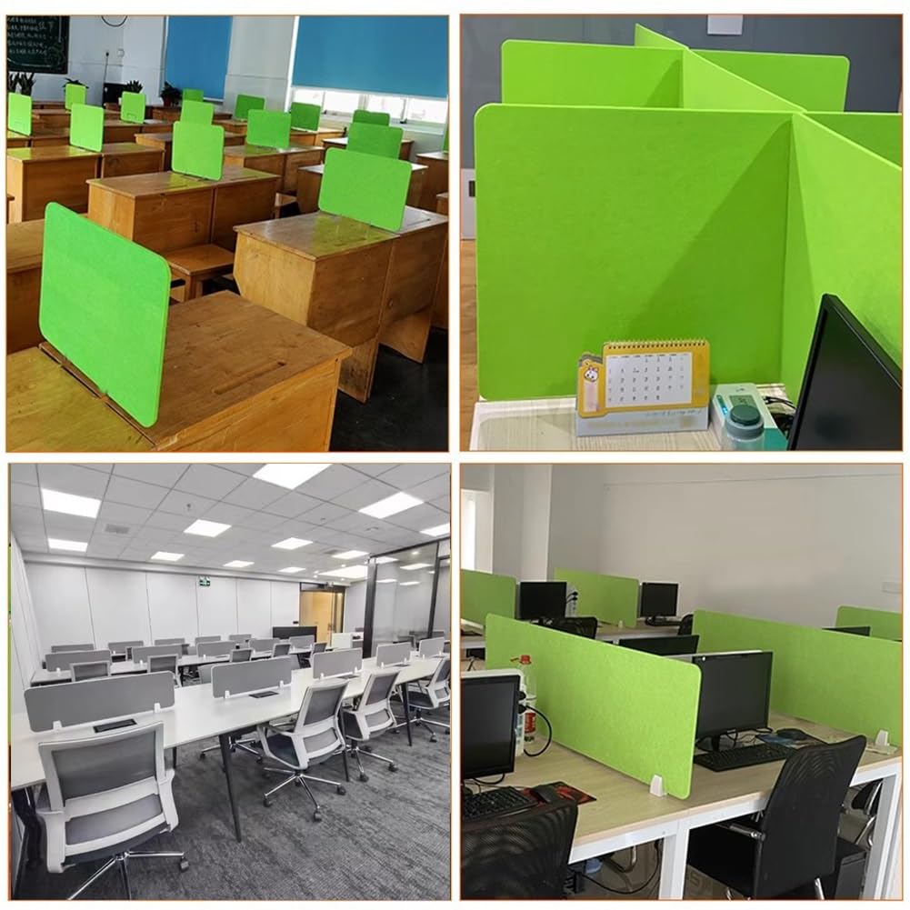 Divisorio per scrivania, divisori autoportanti, divisori fonoassorbenti per Ufficio e Smart Working (Verde, 50x30 cm)