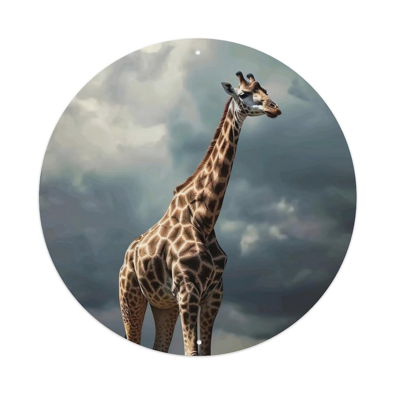 Animal Giraffe in The Steppe Metal Tin Sign