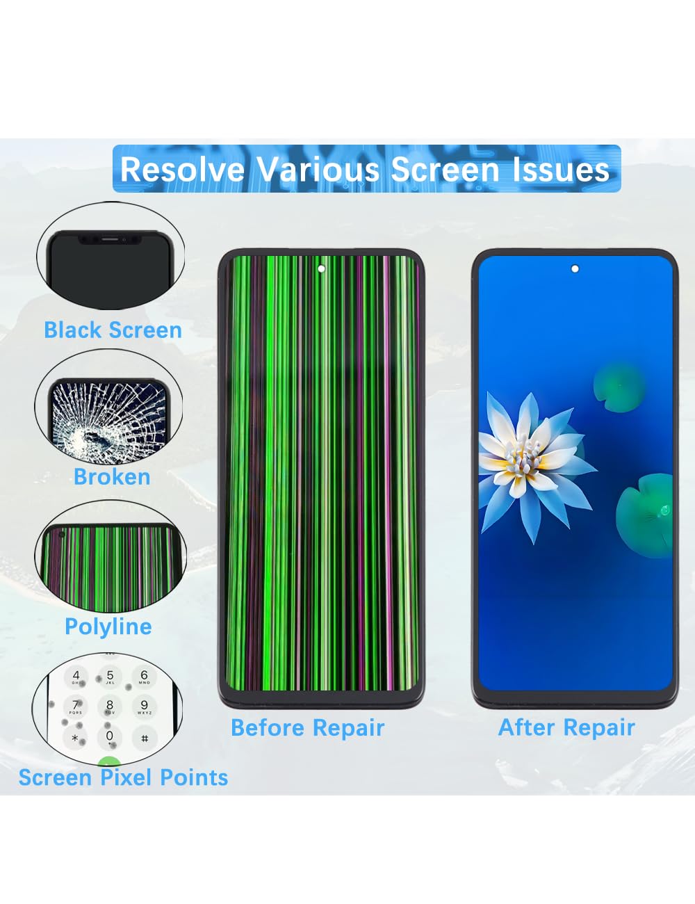 H&LYCYJ Schermo display per Moto G32 XT2235-1 XT2235-2 LCD schermo di ricambio assembly kit con telaio