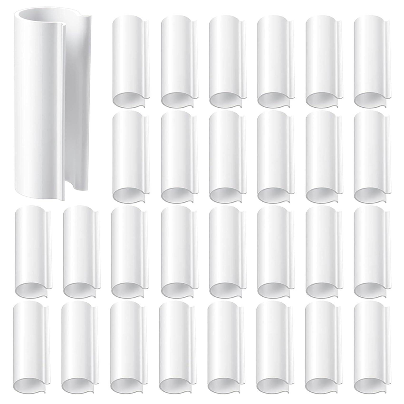 Jnchdghwa White 64 Piece Snap Clamp For Pvc Pipe Greenhouses,Row Covers,Pool Cover Clips,Shelters,Bird Protection(For 1/2 Inch Pvc Pipe)