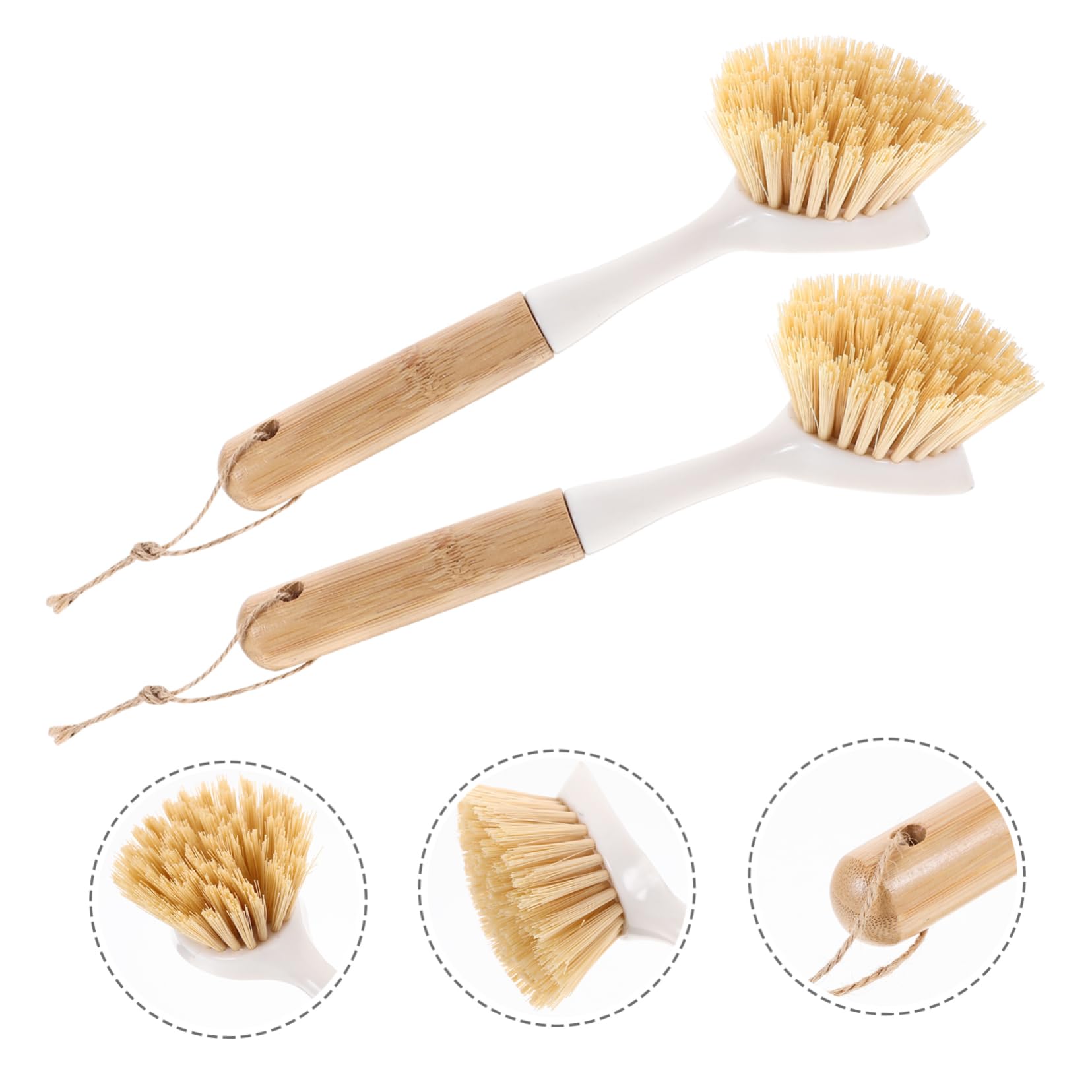 Cepillo De Cocina Mango De Plástico Y Cerdas De Herramientas De Limpieza para Ollas Y Platos para Cocinas 2 Piezas X 5