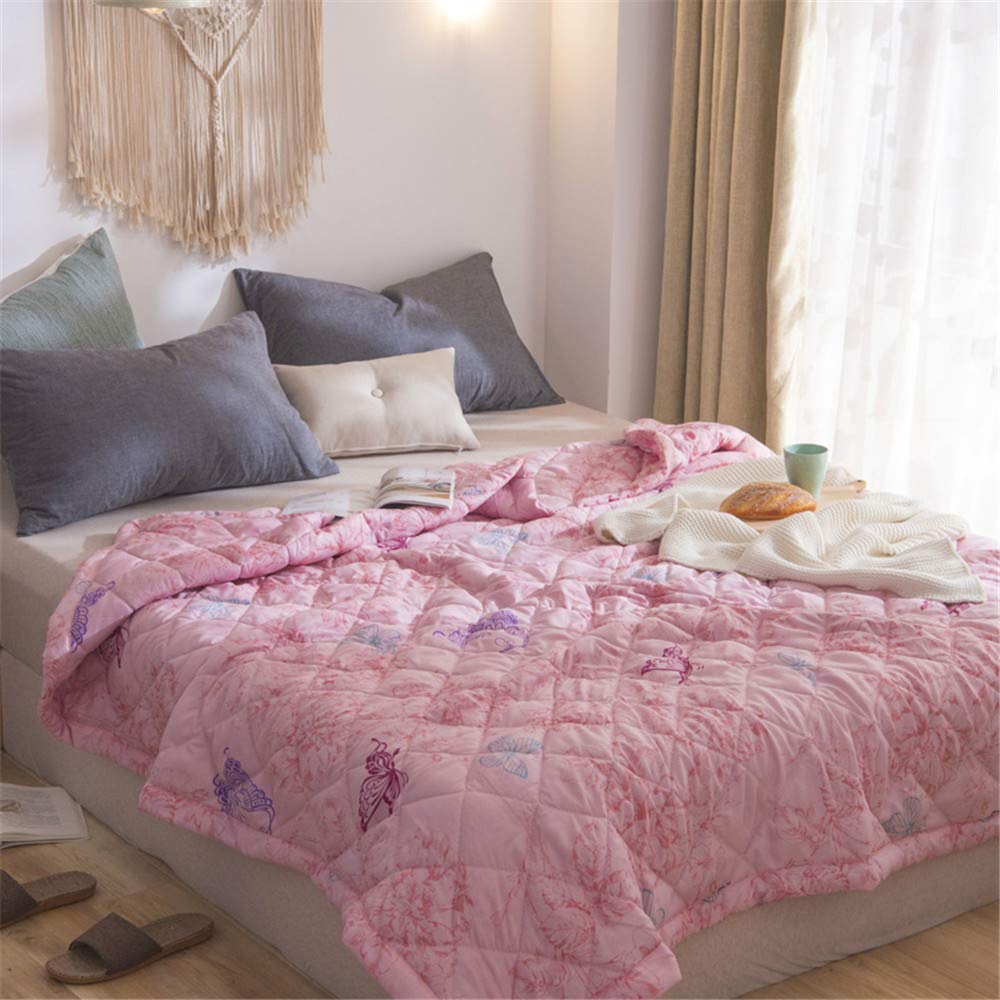 Chickwin Bedspread Quilted Throw for All Season Soft Microfiber Quilt Single Double Super King Size Easy Care Sofa Bed Cover Decorative Coverlet Modern Style (Butterfly,200x230cm)