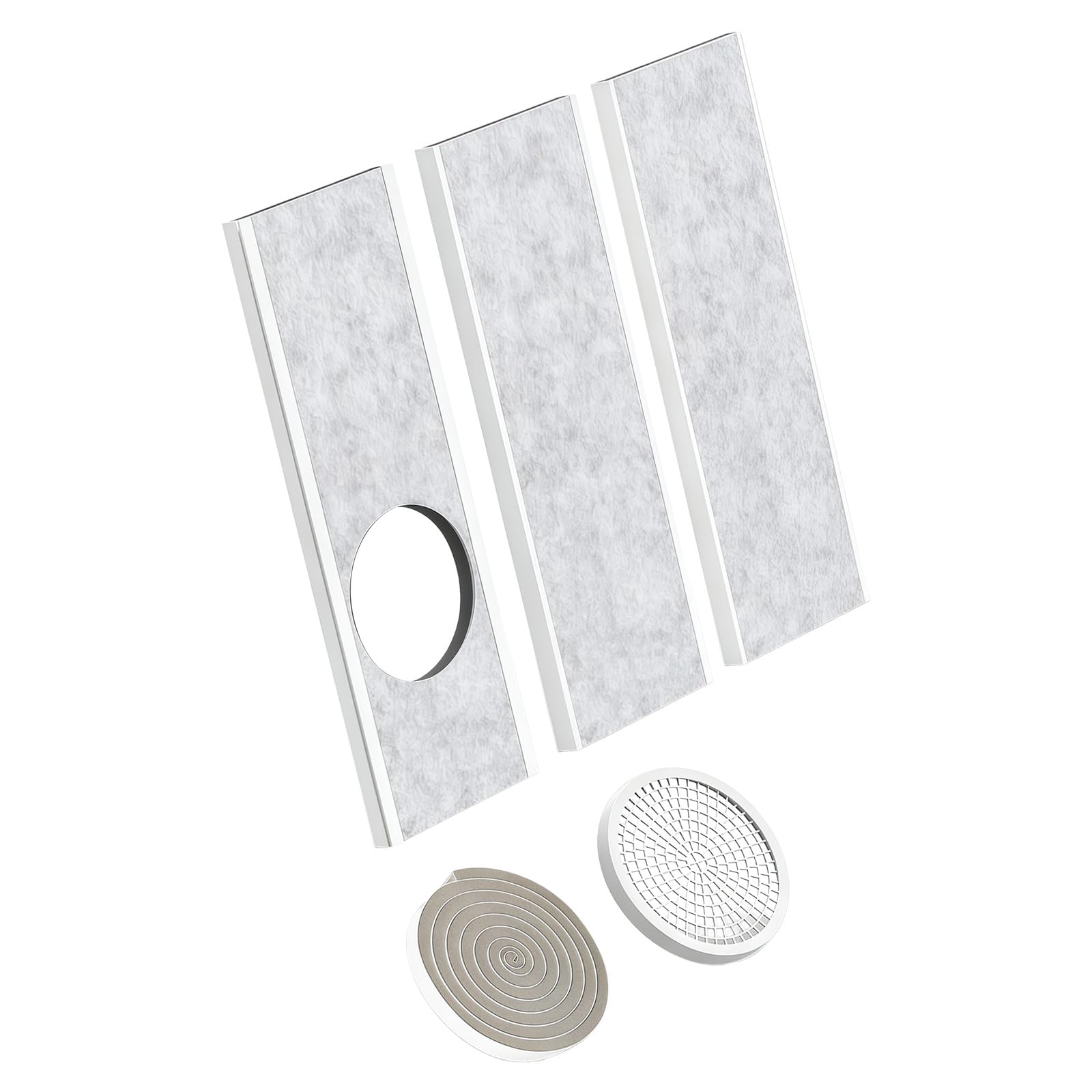 Zxfdsfdbnm Weatherproof Window Vent Set Thermal Insulated Vent Cover for Portable Air Conditioners Easy Installation Window Insulation Spume Panel Safe Outlet