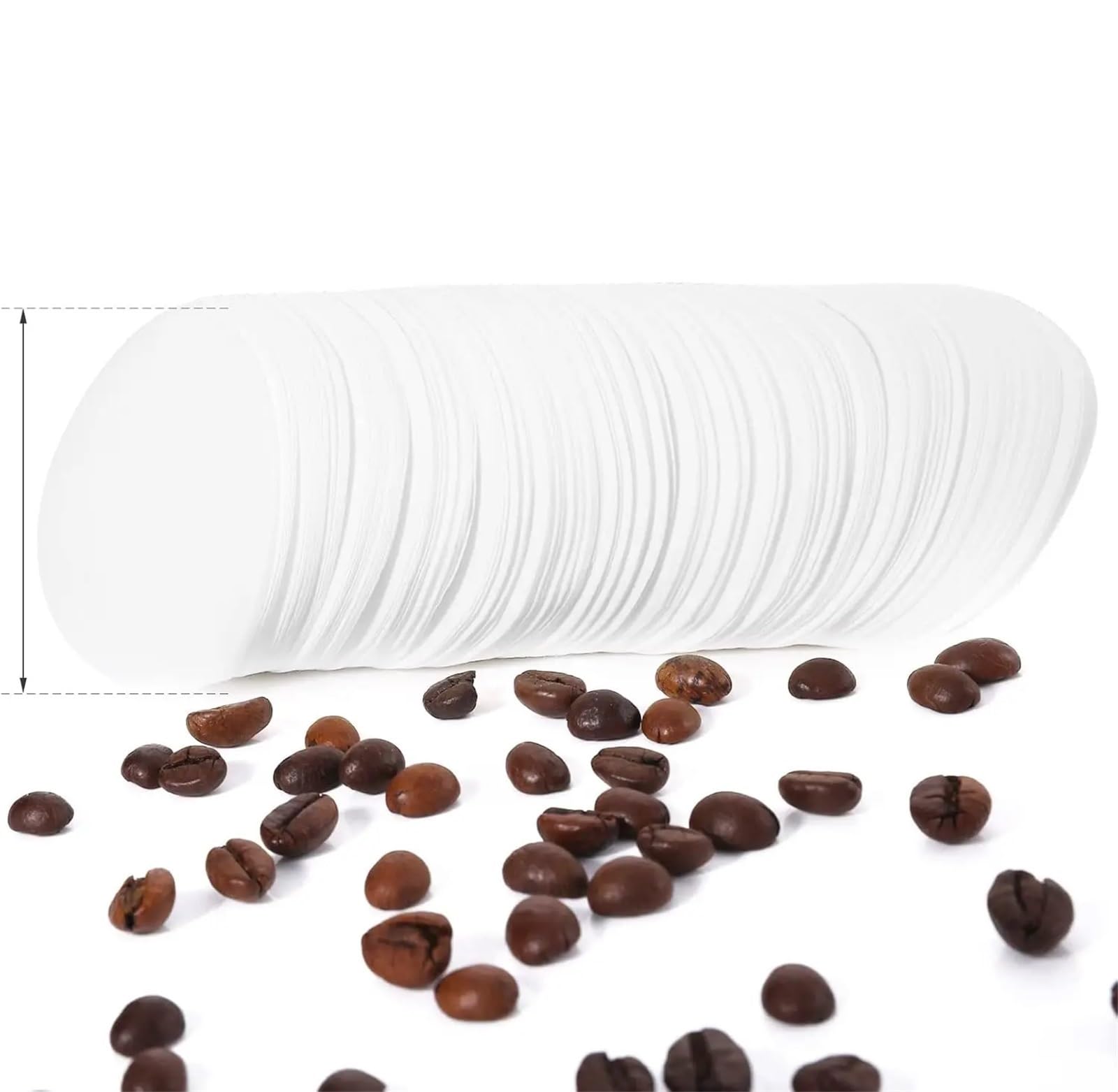 1500 filtros de papel redondos for café, 1 a 4 tazas, a granel Para Cafeteras De Goteo(Khaki,64.0mm)