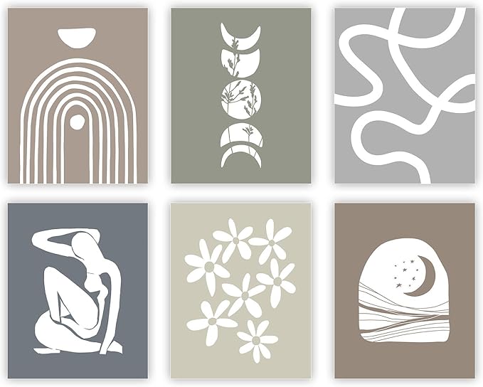 Boho Wall Art Minimalist Decor Neutral Abstract Wall Art