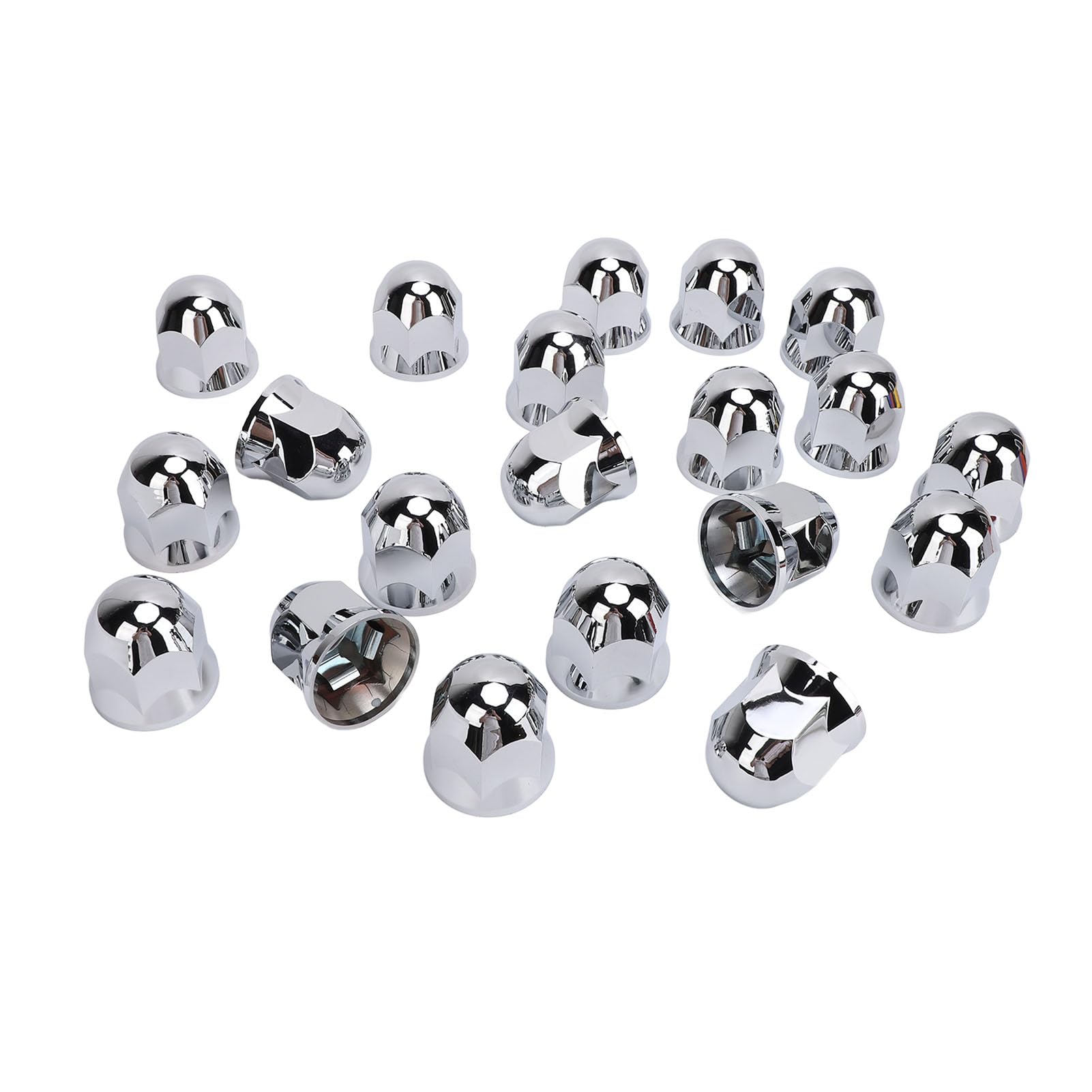 Cappucci Copridado Cromati da 33 Mm, Plastica ABS Cromata Resistente alla Ruggine, Stile Flangia a Pressione, Universale per la Maggior Parte dei Camion e Rimorchi (20PCS)
