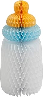 BABY BOTTLES HONEYCOMB CENTERPIECE BLUE - Party Decor - 3 Pieces