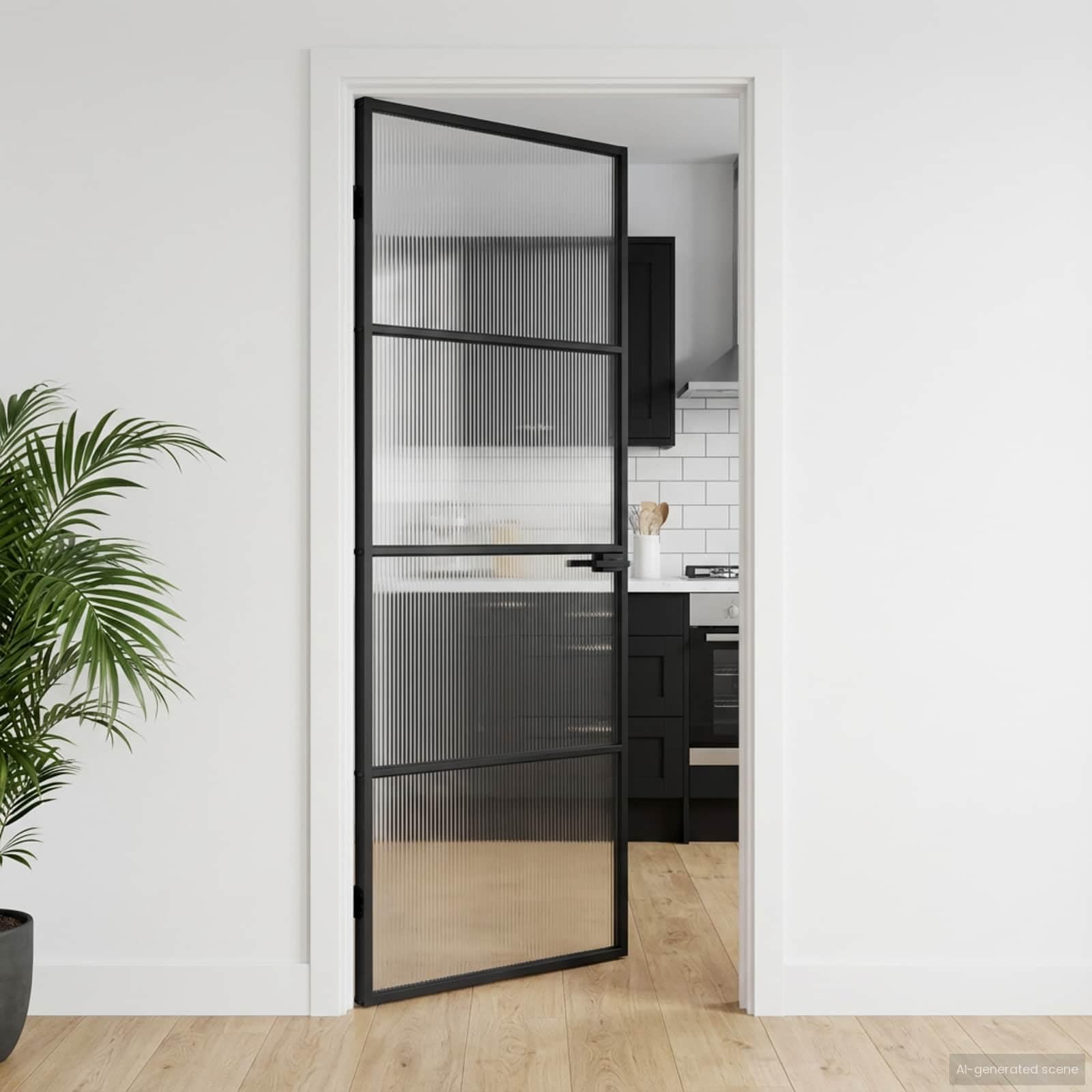 vidaXL Puerta para el Hogar 83 x 201,5 x 3,5 cm, Puerta Interiores Rectangular Moderna, con Cristal Templado y Marco de Aluminio, Ideal para hogar, Oficina y renovaciones
