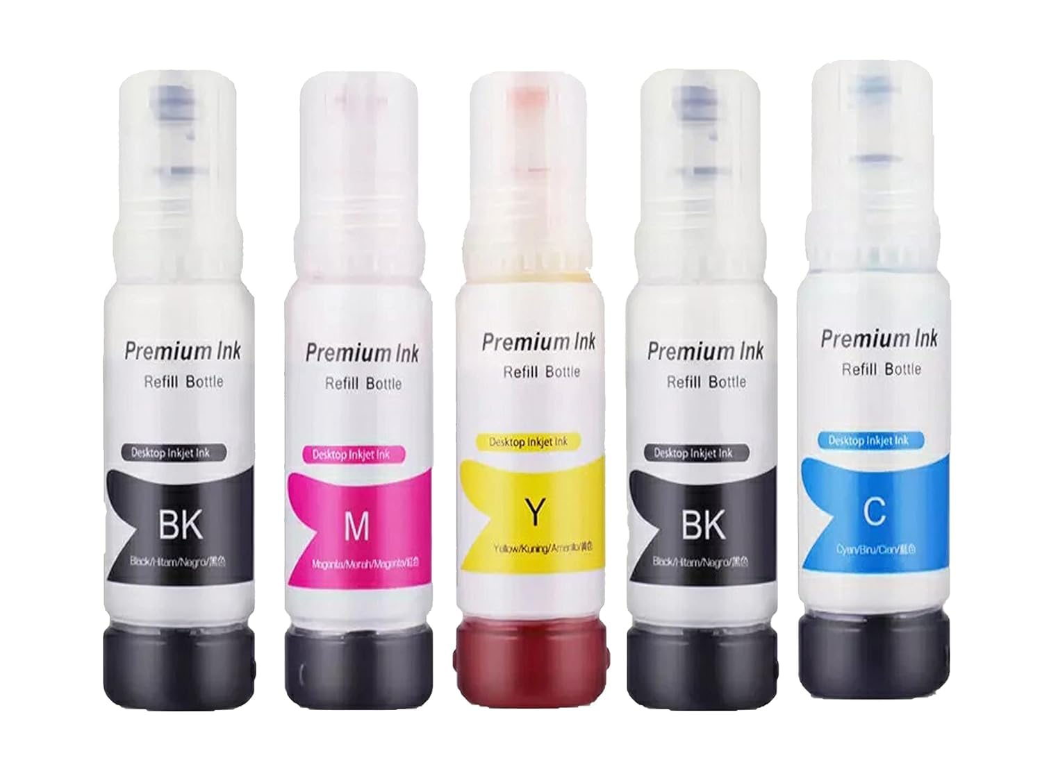 good one 001 compatible ink for epson l3100, l3110, l3150, l5190, l1110, l4150, l6170, l4160, l6190, l6160 (pack of 5 cmybb 70ml each)
