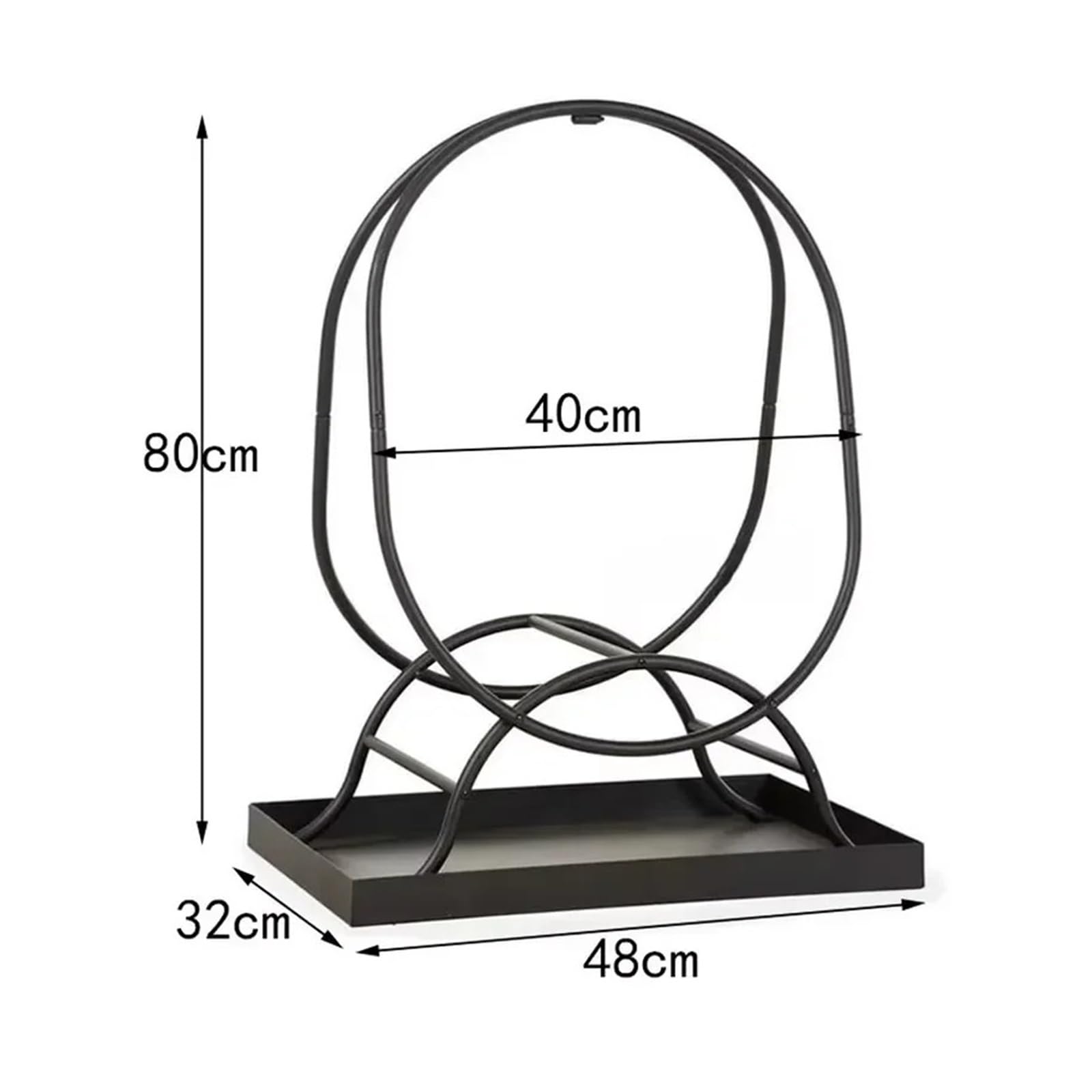 Portalegna Da Esterno Porta tronchi da terra in ferro battuto nero | Con divisorio for esposizione di legna da ardere for esterni for giardino domestico