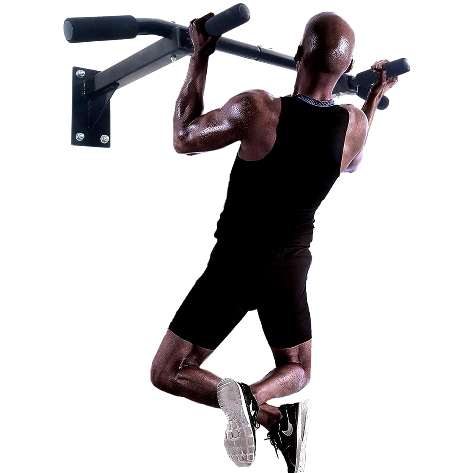 ISE Barre de Traction Murale, Barre de Tractions Murale, Barre Tractions Fitness, Fixation Plafond Economiser Espace, Multi-Grip Pull Up Bar, Barre a Traction Musculation Stable Capacité Elevée